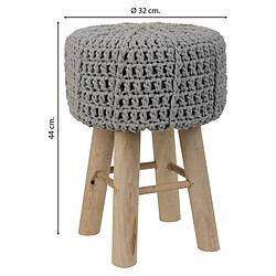 Acheter Tabouret Alexandra House Living Gris Bambou Pin Éponge Bois MDF 32 x 44 x 32 cm