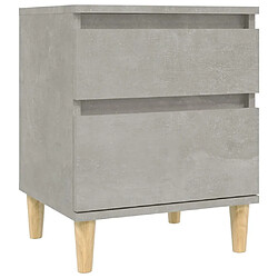 Maison Chic Table de chevet,Table de nuit,Table d'appoint pour salon Gris béton 40x35x50 cm -MN65204