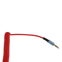 Acheter 3,5 Mm (1/8 ) M-M Câble Audio Enroulé Câble Casque Câble D'entrée Auxiliaire Rouge