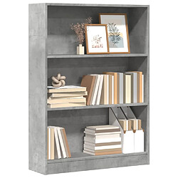 vidaXL Bibliothèque gris béton 80x24x109 cm bois d'ingénierie