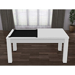 De Faugeres Billard convertible table 6 personnes Texas blanc laqué et noir (tapis)