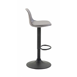 Avis Decoshop26 Tabouret de bar avec repose-pieds design moderne dossier en plastique et synthétique gris pieds noir mat 10_0000301