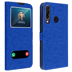 Avizar Housse Wiko View 3 Pro Protection Double Fenêtre Fonction Support Bleu