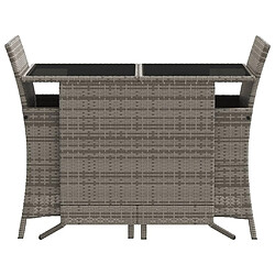 Acheter Maison Chic Ensemble de bistro 3 pcs avec coussins,Table + chaises + coussins de jardin gris résine tressée -GKD966822