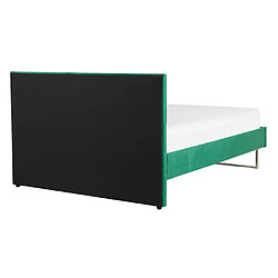 Beliani Lit double en velours vert 140 x 200 cm BELLOU pas cher