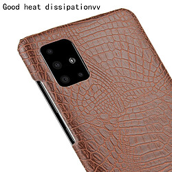 Wewoo Coque Pour Galaxy A51 Antichoc Crocodile Texture PC + PU Case Brown pas cher