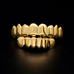 18k plaqué or hip hop haut bas dents fantaisie bijoux en or