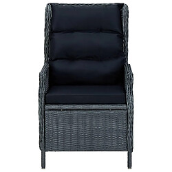 Maison Chic Chaise inclinable de jardin - Fauteuil d'extérieur coussins Résine tressée Gris foncé -MN44587