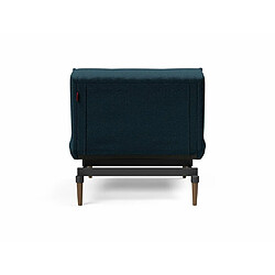 Avis Inside 75 INNOVATION LIVING Fauteuil SPLITBACK STYLETTO convertible lit 90*115 cm pieds fuseau noyer tissu Argus Navy Blue