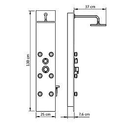 vidaXL Panneau de douche Verre 25 x 44,6 x 130 cm Blanc pas cher