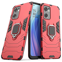 Coque en TPU antichoc, flexible avec béquille, rouge pour votre Oppo Reno7 SE 5G