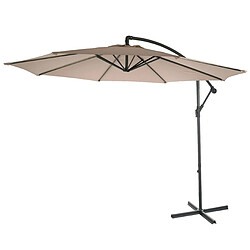 Decoshop26 Parasol déporté protection solaire Ø 3m inclinable polyester/acier 11kg beige sable sans support 04_0000948