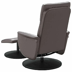 Maison Chic Fauteuil inclinable,Fauteuil luxe de relaxation avec repose-pied gris similicuir -MN50014 pas cher