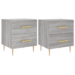 Maison Chic Lot de 2 Tables de chevet - Tables de Nuit sonoma gris 40x35x47,5 cm