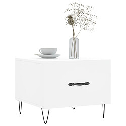 Avis Maison Chic Table basse,Table Console Table d'appoint, Table pour salon blanc 50x50x40 cm bois d'ingénierie -MN53701