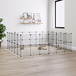 vidaXL Cage animaux de compagnie à 44 panneaux et porte Noir 35x35 cm