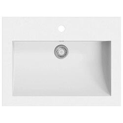 vidaXL Lavabo en granit 600 x 450 x 120 mm Blanc