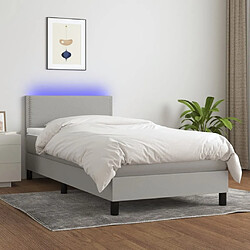 Sommier à lattes et LED,Cadre à lattes de lit avec matelas pour Adulte Gris clair 80x200cm -MN72925