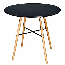 Maison Chic Table de salle à manger,Table à dîner ronde MDF Noir -GKD60985