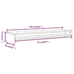 vidaXL Support de moniteur Sonoma gris 100x24x13 cm Bois d'ingénierie pas cher