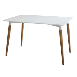 Atmosphera, Createur D'Interieur Table à manger scandi Roka - L. 150 x H. 74 cm - Blanc