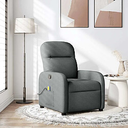 vidaXL Fauteuil de massage inclinable Gris foncé Tissu