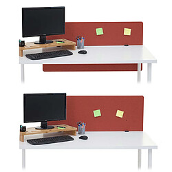 Mendler Séparation acoustique de bureau HWC-G75, écran de confidentialité pour bureau tissu/textile ~ 120x60cm brun