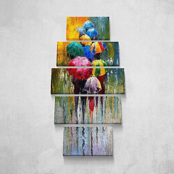 EPIKASA Impression sur Toile Sous la Pluie, Multicouleur, Polyester, 100x3x60 cm