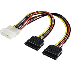 Adaptateur Y renkforce courant [1x alim IDE mâle 4 pôles - 2x SATA femelle 15 pôles] 0.20 m