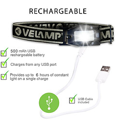 VELAMP METROS: lampe frontale rechargeable, 150 lm. Interrupteur sans contact