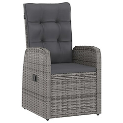 Acheter vidaXL Salon de jardin 7 pcs avec coussins Résine tressée Gris