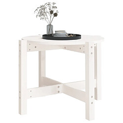 Avis vidaXL Table basse Blanc Ø 62,5x45 cm Bois massif de pin