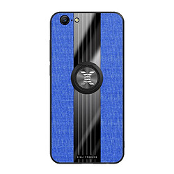 Wewoo Coque Souple Pour OPPO A57 XINLI tissu de couture Shieldproof TPU Housse de protection avec support d'anneau bleu