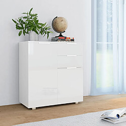 vidaXL Buffet Blanc brillant 71 x 35 x 80 cm Bois d'ingénierie