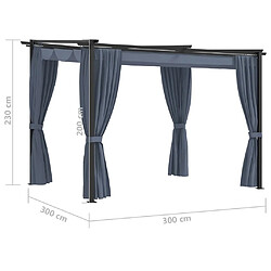 Acheter Maison Chic Tonnelle | Pergola avec rideaux 3x3 m Anthracite Acier -GKD64516