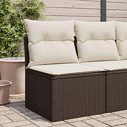 Maison Chic Canapé de jardin sans accoudoirs coussins | Canapé d'extérieur | Fauteuil Sofa terrasse brun résine tressée -MN83819