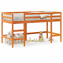 Vidaxl Lit mezzanine enfants avec échelle 90x190 cm bois de pin massif