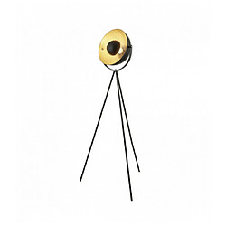 Searchlight Lampadaire trépied blink 1 ampoule noir mat avec intérieur abat-jour or