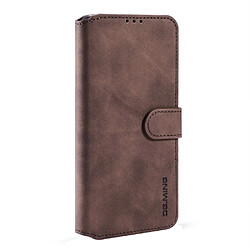 Dg.Ming Etui en PU Vintage avec support café pour votre OnePlus 9 Pro