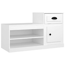 vidaXL Armoire à chaussures blanc 100x42x60 cm bois d'ingénierie