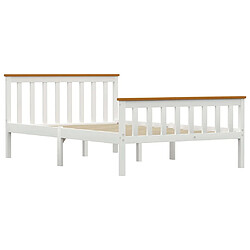 Maison Chic Lit adulte - Lit simple Cadre de lit,Structure du lit Contemporain Blanc Bois de pin massif 120 x 200 cm -MN76806