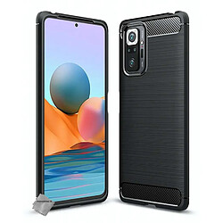 Htdmobiles Coque silicone gel carbone pour Xiaomi Redmi Note 10 Pro + film ecran - NOIR