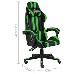 vidaXL Fauteuil de jeux vidéo Noir et vert Similicuir pas cher