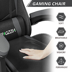 RATTANTREE Chaise de Gaming, fauteuil gaming, avec Lombaire&Appui-Tête Appui, chaise gamer, Ergonomique PU Cuir Chaise Bureau, fauteuil gamer, chaise bureau gaming, Dossier Inclinable à 155, Noir Gris