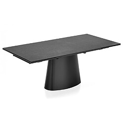 Inside 75 Table extensible 10 couverts ELLISSE 240 cm pieds métal plateau céramique noir