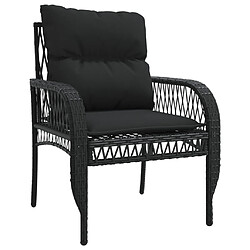 Acheter vidaXL Salon de jardin 4 pcs avec coussins noir résine tressée