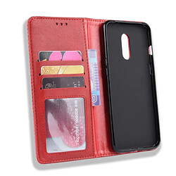 Acheter Wewoo Housse Coque Étui en cuir à boucle magnétique avec rétro pour Crazy Horse Texture horizontale OnePlus 7avec porte-cartes et fentes cartes et cadre photo Rouge