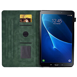 Etui en PU étanche à la poussière avec support et porte-cartes pour votre Samsung Galaxy Tab A 10.1 (2016) T580 - vert