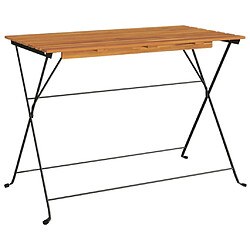 vidaXL Table de bistro pliante 100x54x71cm Bois acacia solide et acier