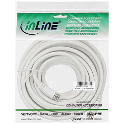 Câble InLine® SAT 2x prise ultra-basse avec fiche 2x F-Plug 75dB blanc 15m